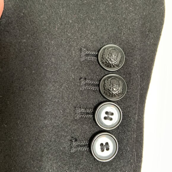 Women's The Kooples Black Wool Cashmere Blend Structured Coat Size 36 - Picture 6 of 16